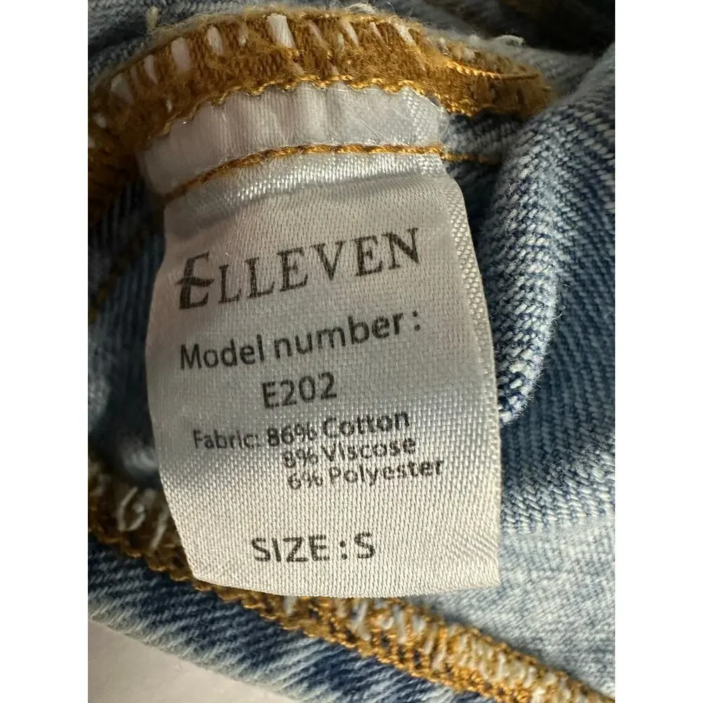 Sleeveless Light Wash Denim Vest - Crop Button Front - Picture 4 of 7